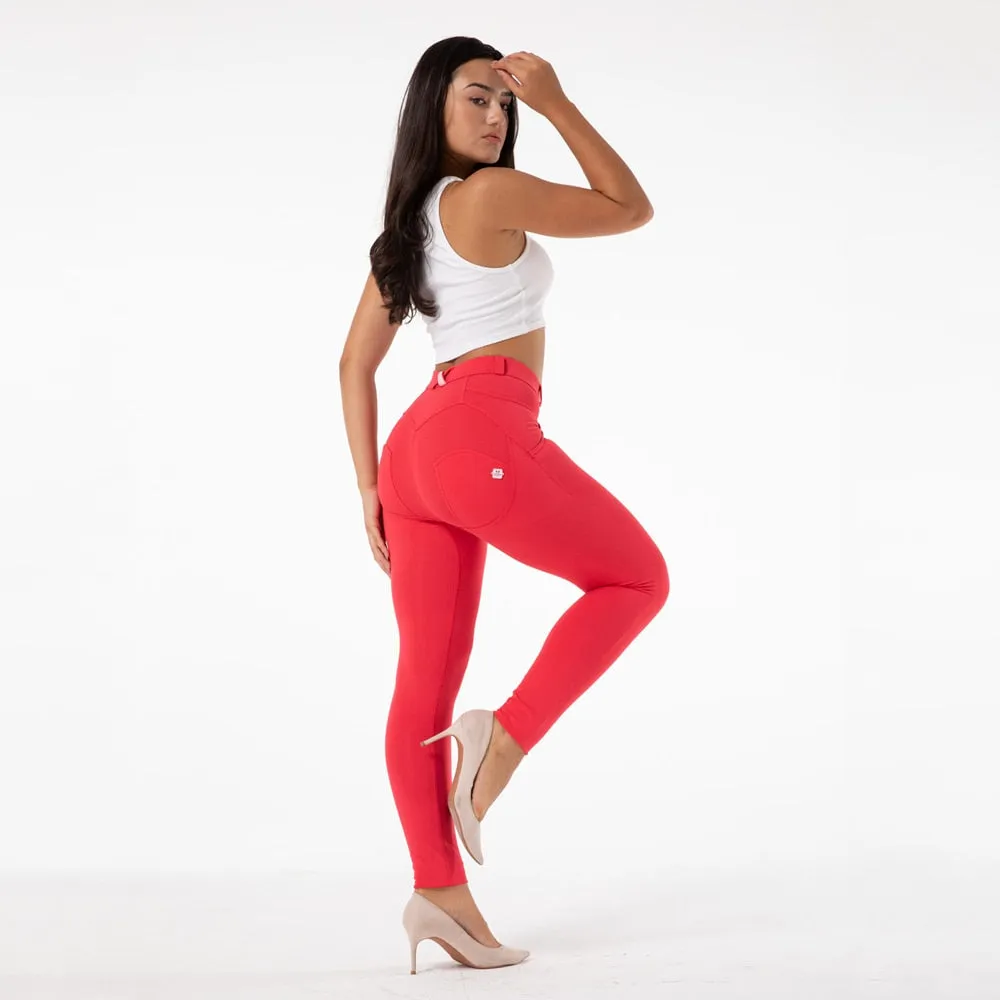 Women's Rose Red Scrunch Bum Booty Workout Yoga Sports Tight Leggings