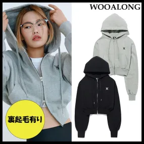 WOOALONG  |Street Style Plain Logo Hoodies & Sweatshirts