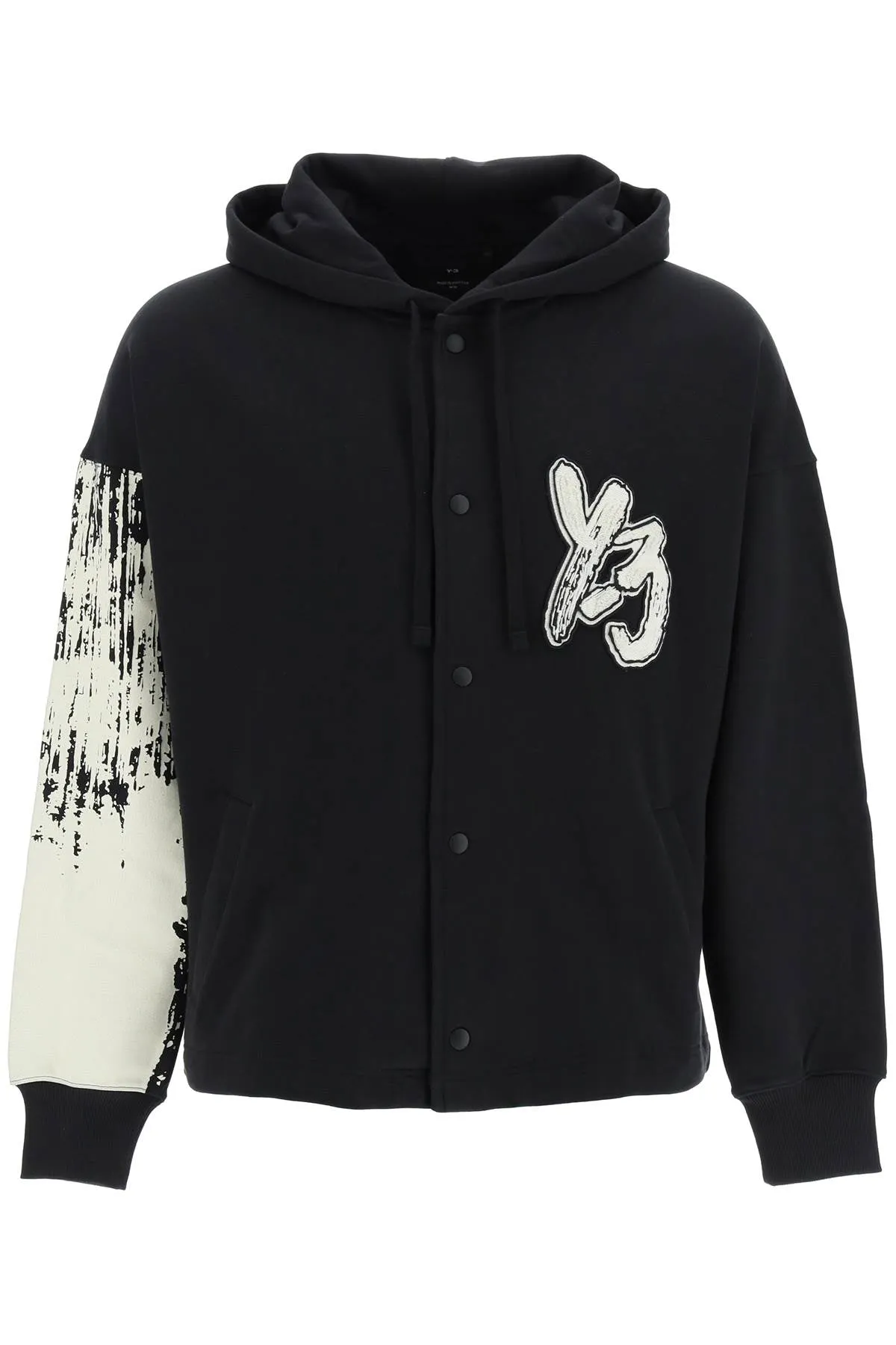 Y 3 Hoodie With Logo Patch   Black