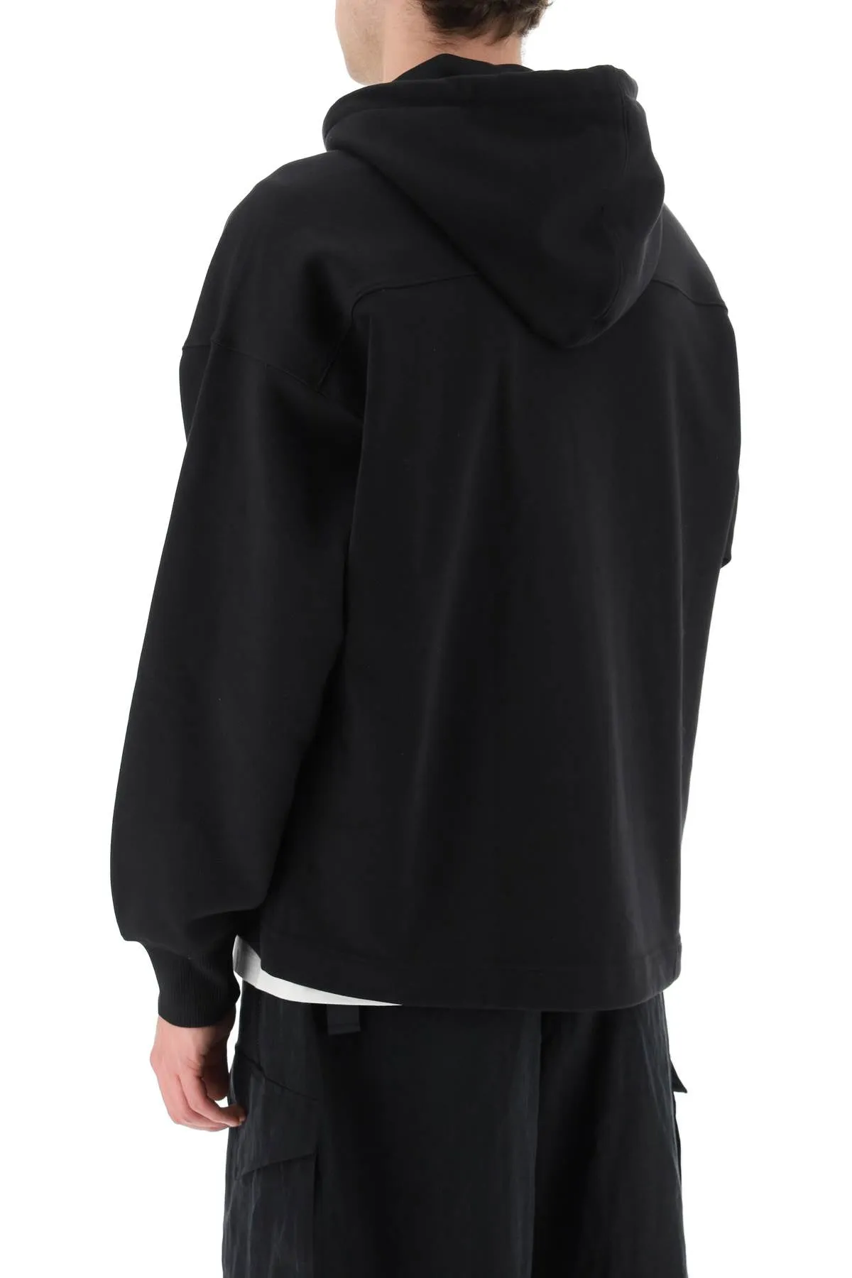 Y 3 Hoodie With Logo Patch   Black